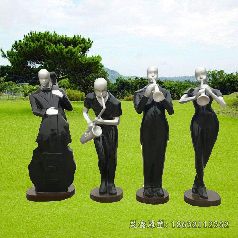 吹拉弹唱人物铜雕 (25)