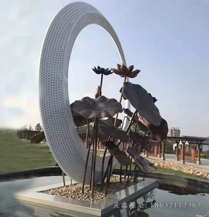 不锈钢荷花雕荷花街边不锈钢雕塑塑 (73)
