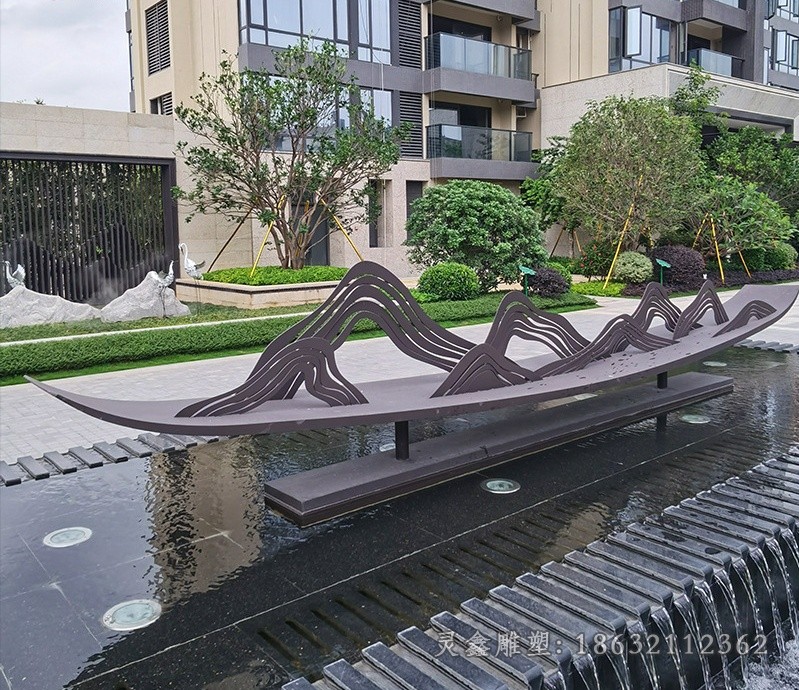 假山别墅镜面不锈钢雕塑