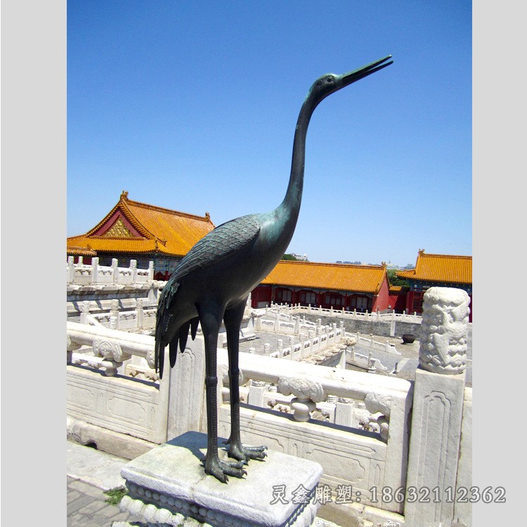 不锈钢仙鹤校园雕塑