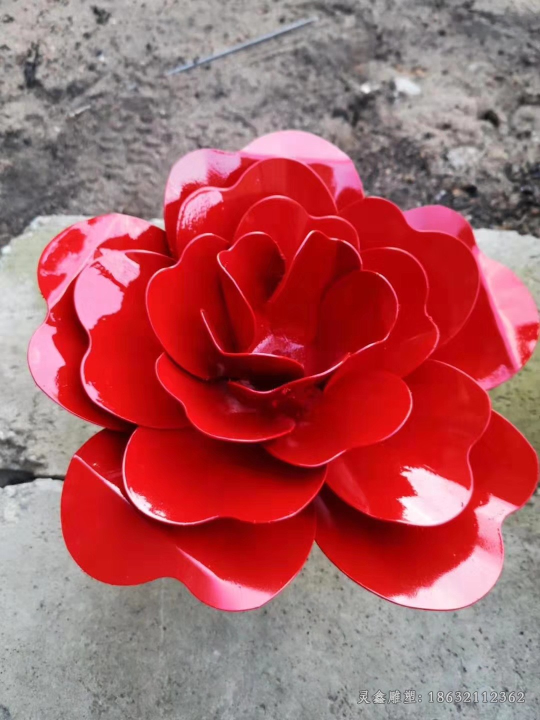 彩绘花景区不锈钢雕塑