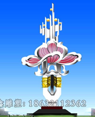彩绘花景区不锈钢雕塑