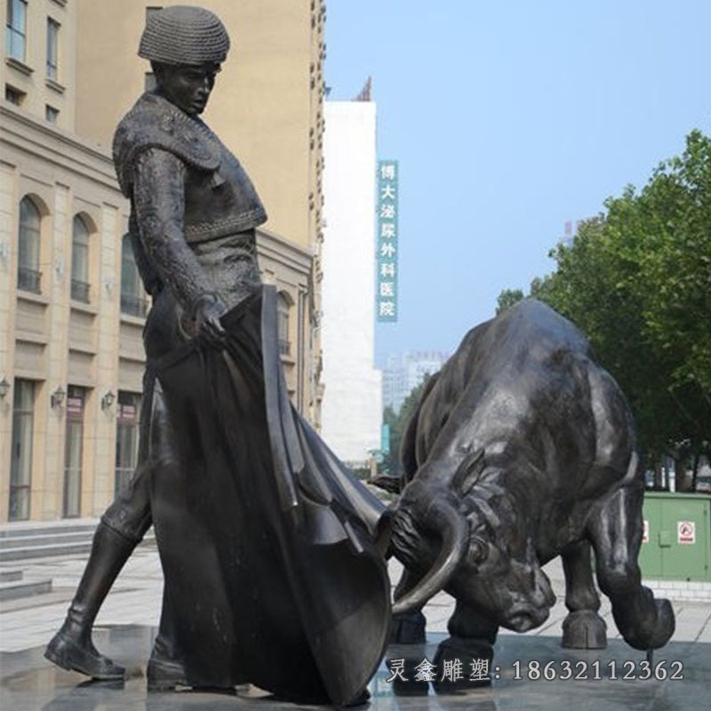 斗牛景观铜雕 (4)