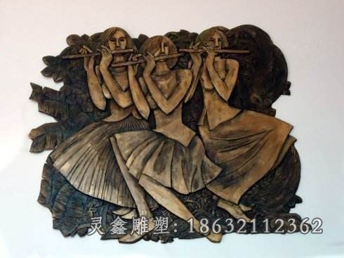 浮雕壁画人物铜雕