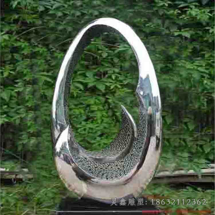 抽象圆环街边不锈钢雕塑