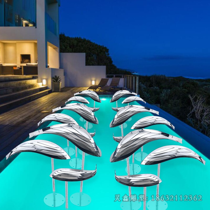 抽象鱼广场不锈钢雕塑