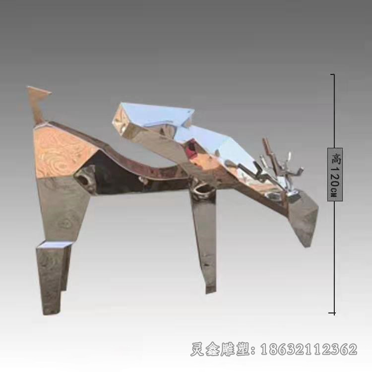 别墅庭院姿势几何鹿雕塑