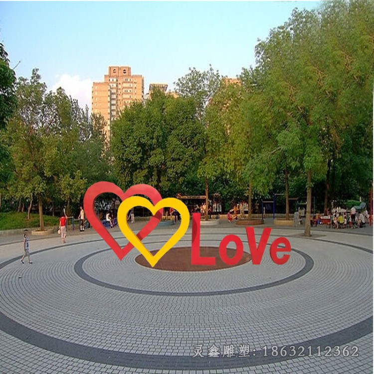 不锈钢love公园景观雕塑