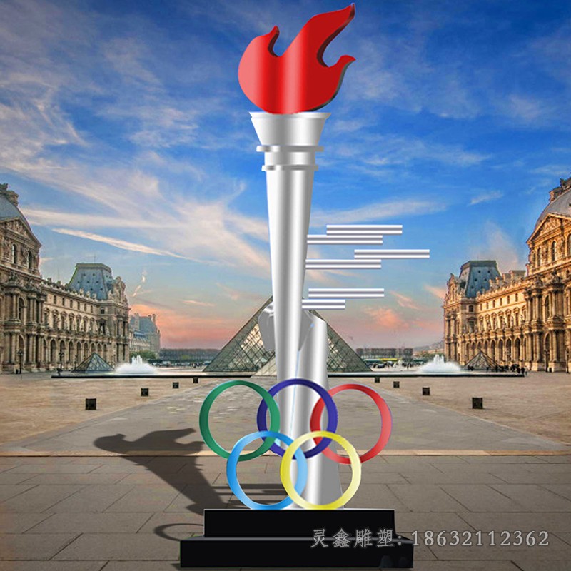 不锈钢奥运五环广场景观雕塑