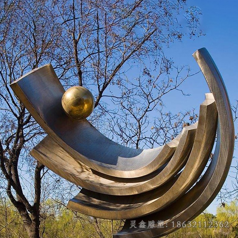 不锈钢半圆字母公园景观雕塑