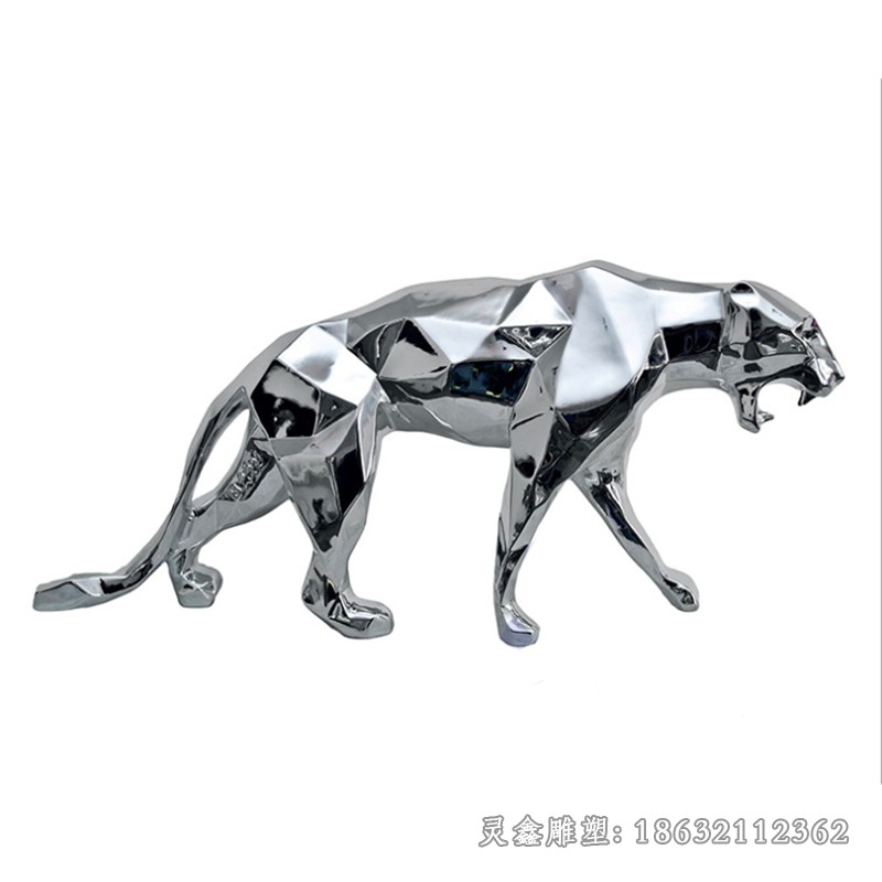 几何豹子广场不锈钢雕塑
