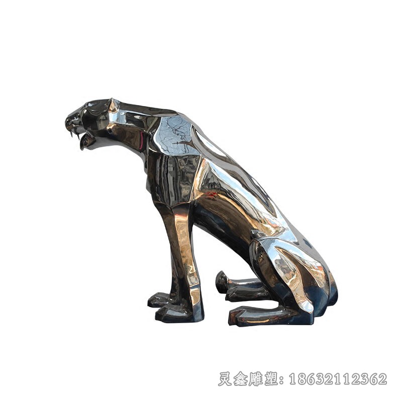几何豹子广场不锈钢雕塑