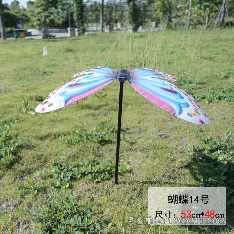 不锈钢彩绘蝴蝶公园雕塑