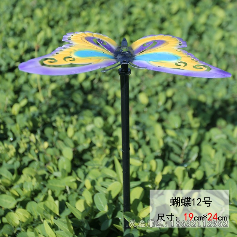 不锈钢彩绘蝴蝶景区雕塑