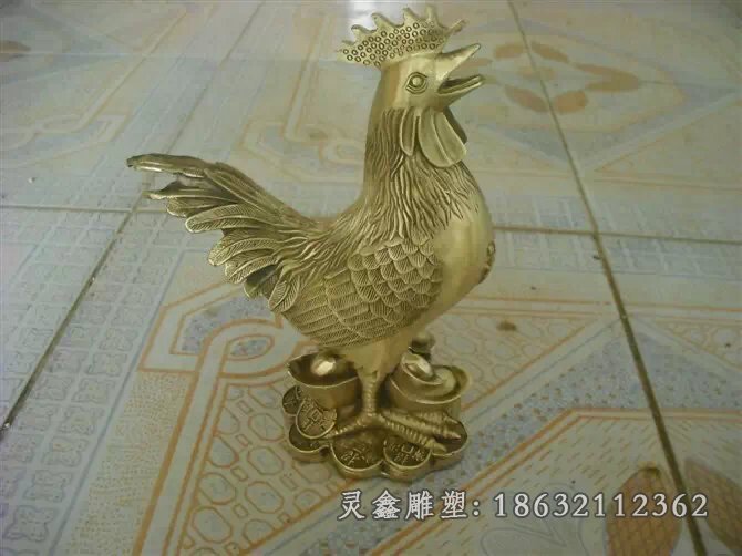 公鸡铜雕，招财公鸡铜雕 (2)