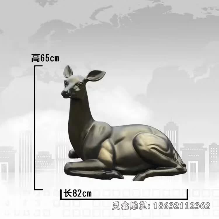 公园小鹿铜雕 (4)