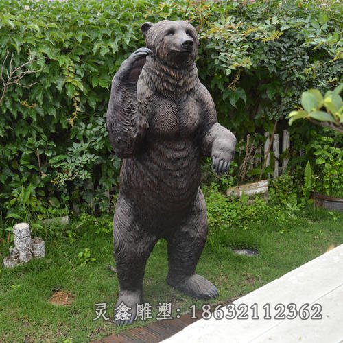 狗熊动物公园景观铜雕