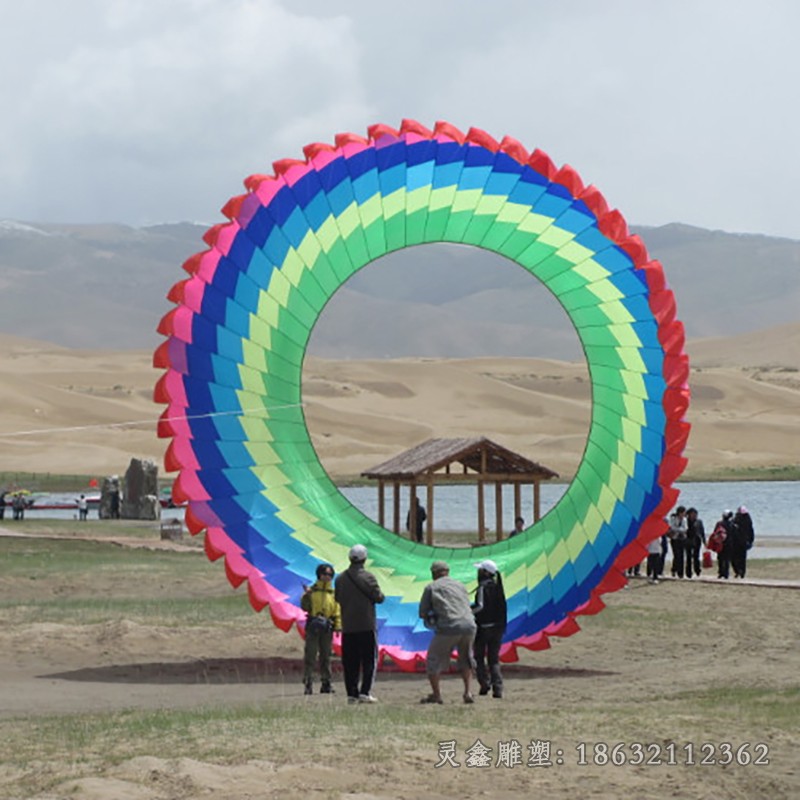 不锈钢彩色圆环广场不锈钢雕塑