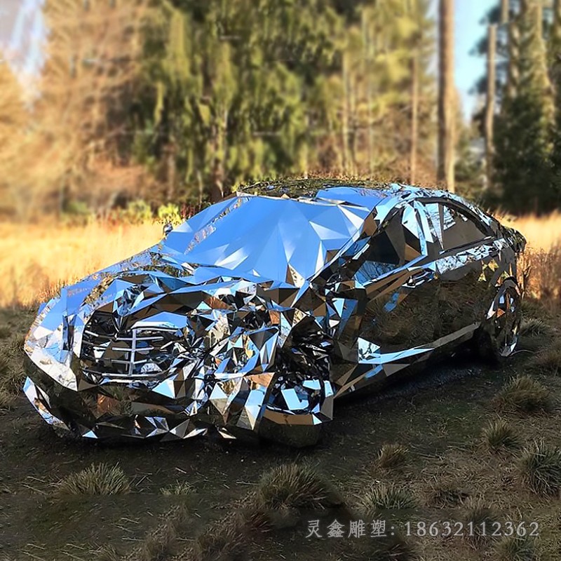 不锈钢车模型户外景观雕塑