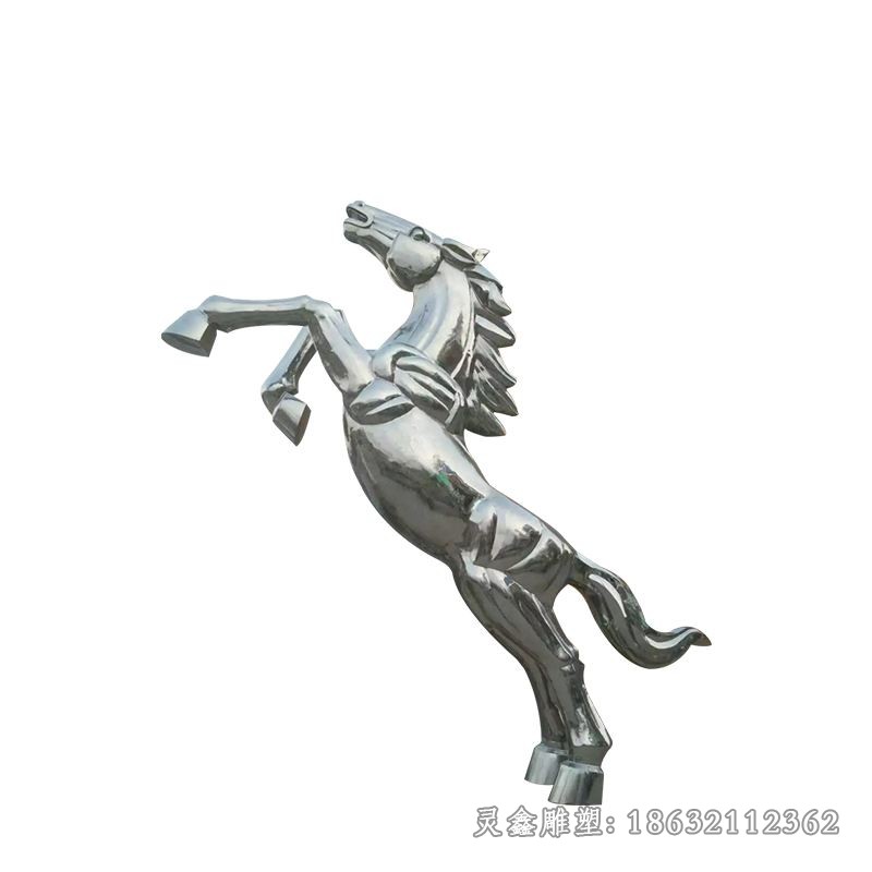 不锈钢抽象奔腾马景观雕塑