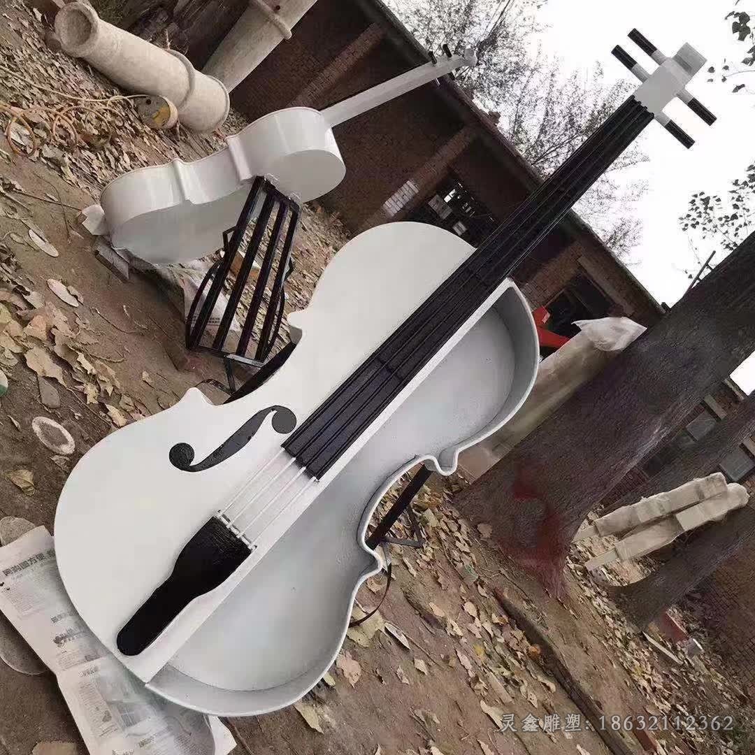 不锈钢抽象大提琴景观雕塑