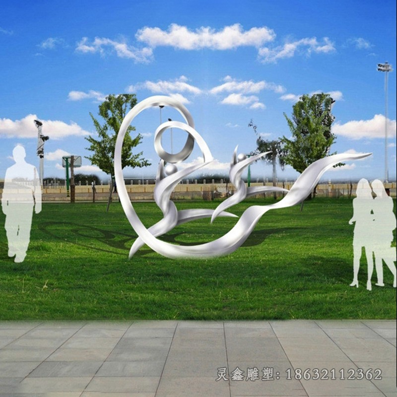 不锈钢抽象公园景观摆件雕塑
