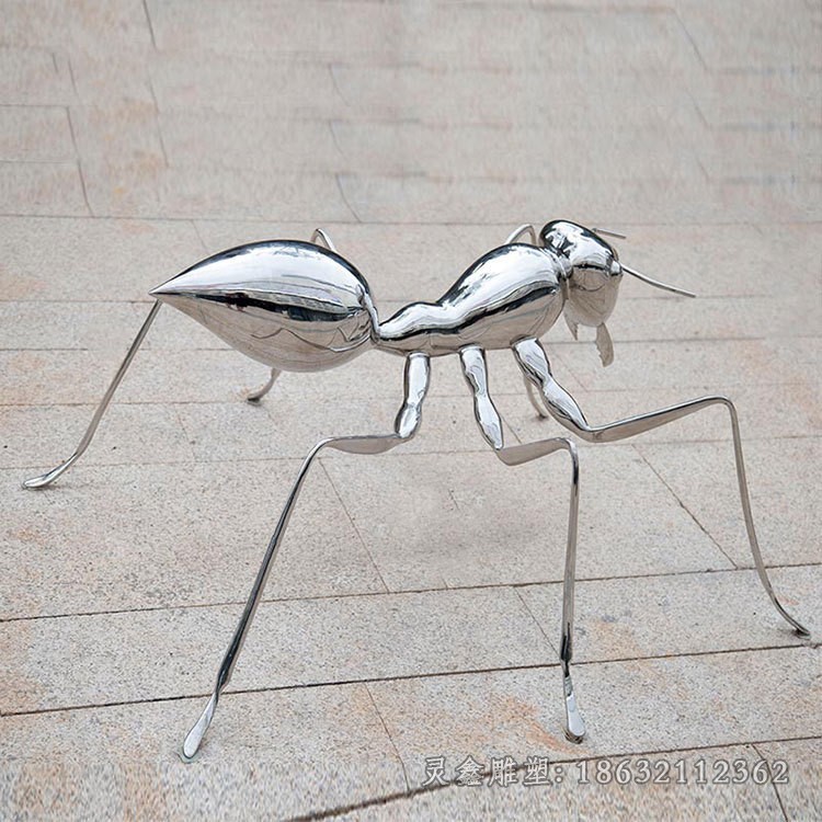 镜面蚂蚁商场不锈钢雕塑