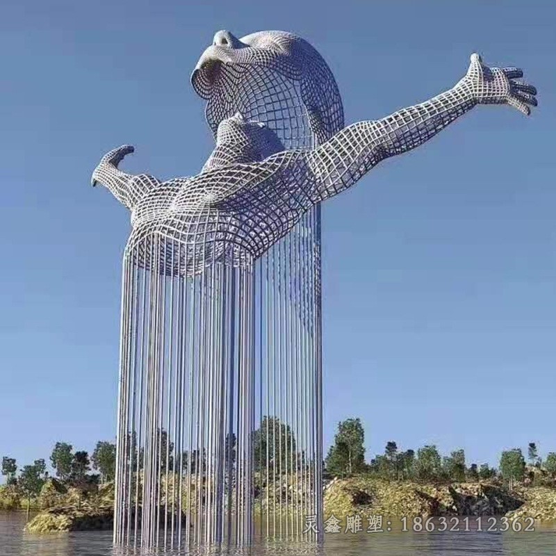 镂空人物广场景观不锈钢雕塑