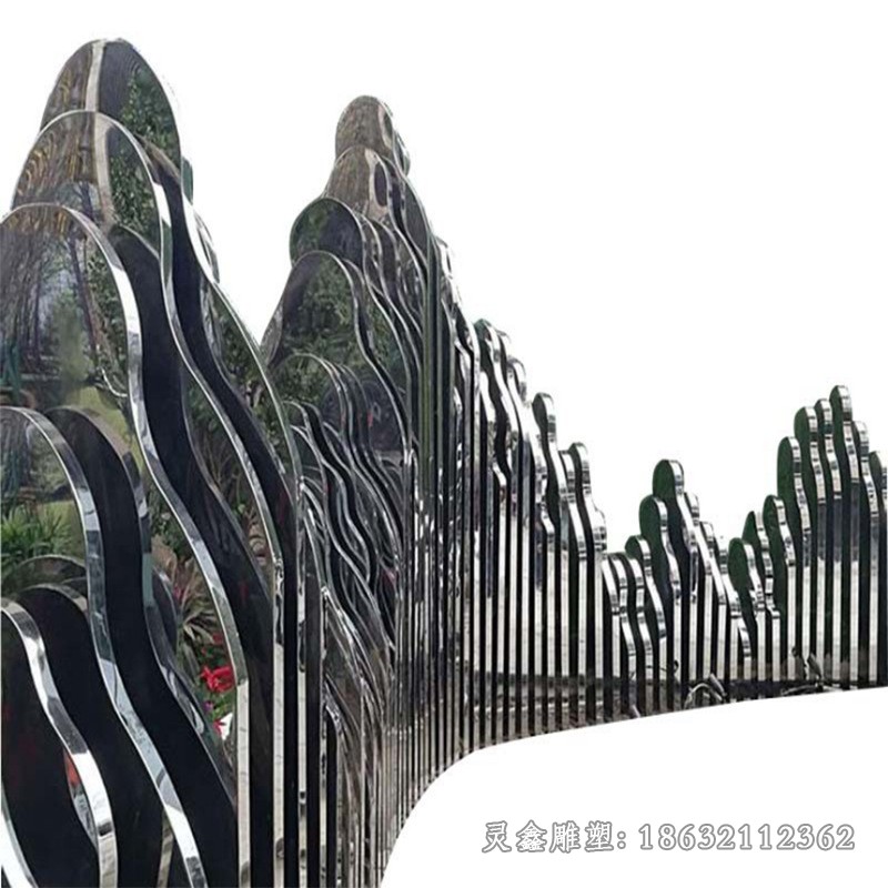 不锈钢抽象假山景观雕塑