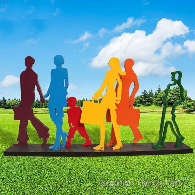 不锈钢抽象购物景观雕塑