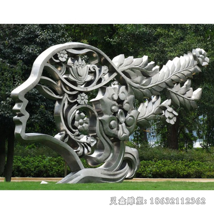 不锈钢抽象人物公园雕塑