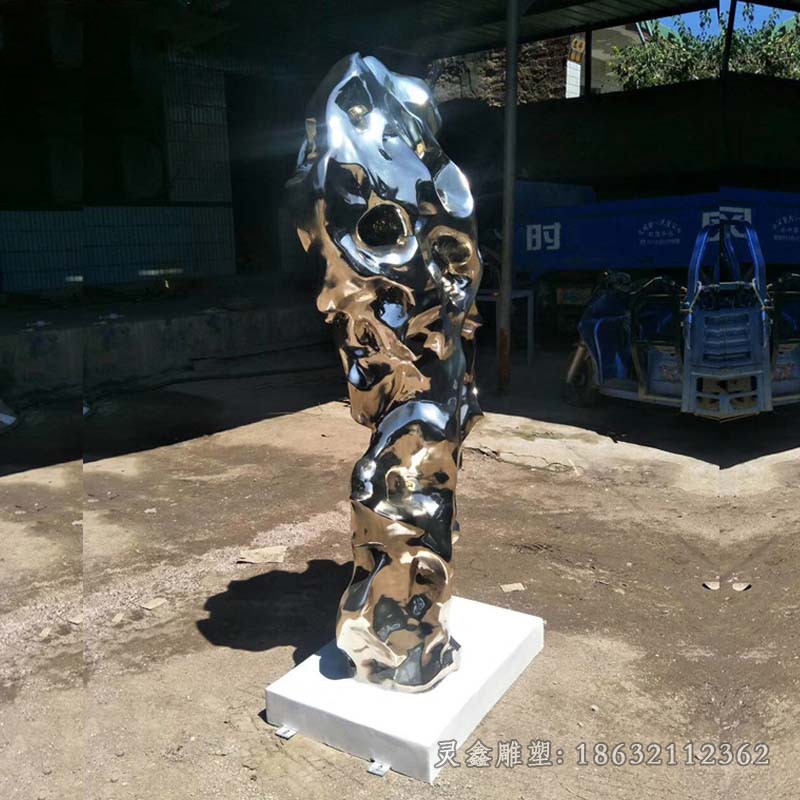 不锈钢抽象太湖石景观雕塑