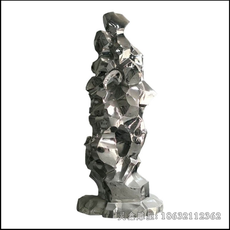 不锈钢抽象太湖石城市雕塑