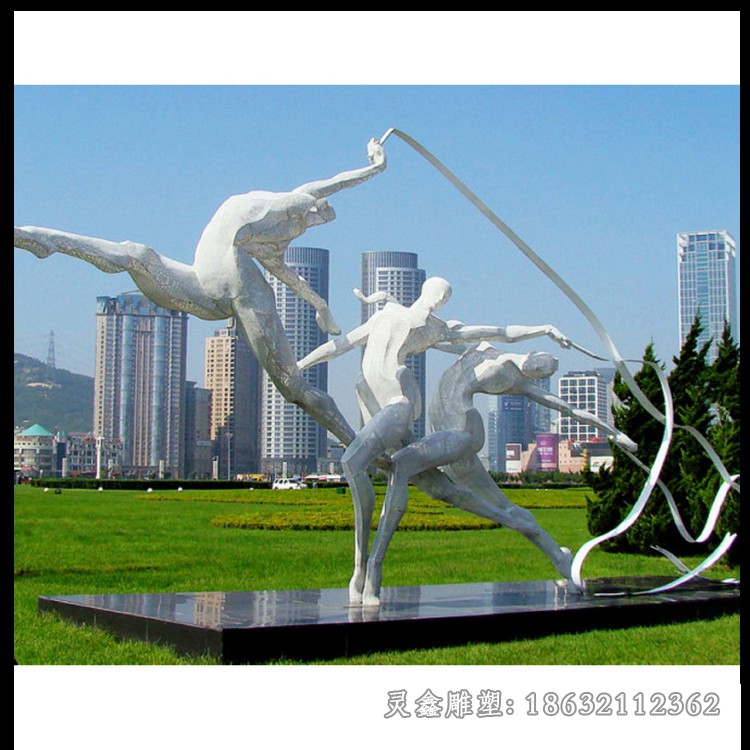 不锈钢抽象体操运动员雕塑