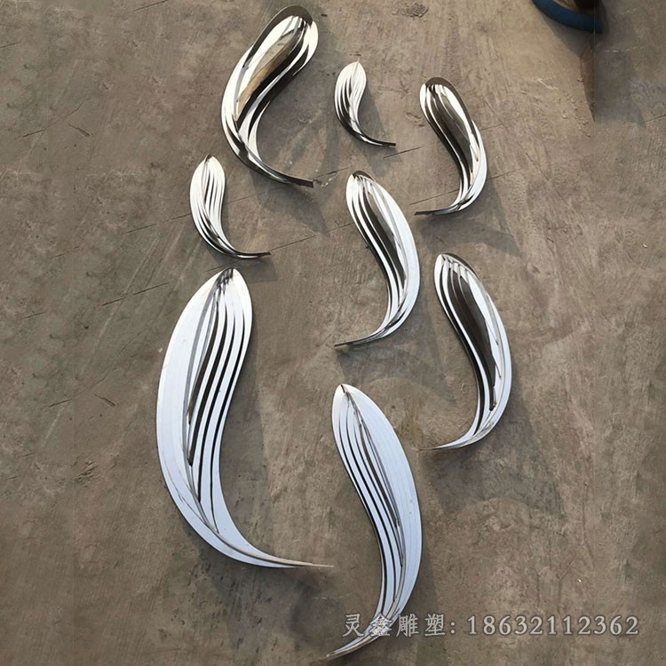不锈钢抽象鱼公园雕塑