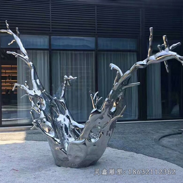 不锈钢创意海浪庭院雕塑