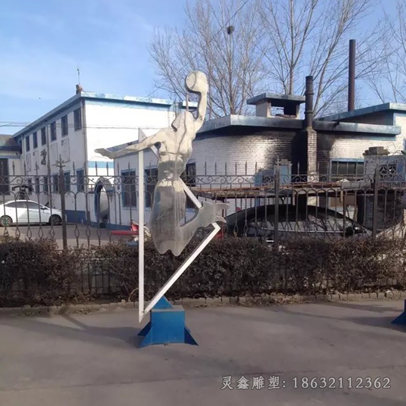 不锈钢打高尔夫球人物雕塑