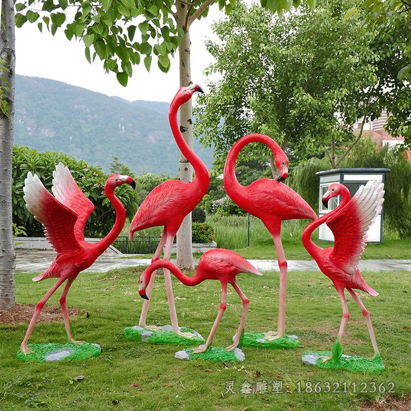火烈鸟动物公园不锈钢雕塑