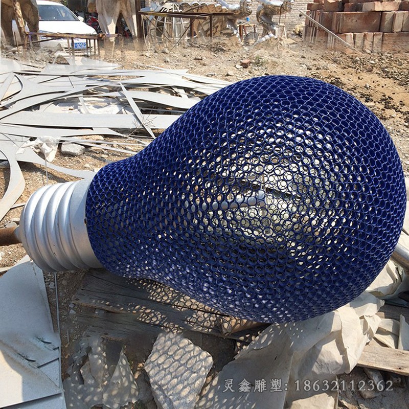 不锈钢灯泡小区景观雕塑