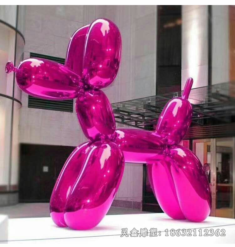 彩绘狗广场不锈钢雕塑