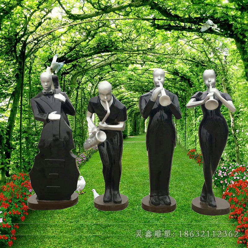 吹拉弹唱园林不锈钢雕塑