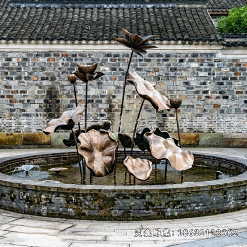 荷花铜雕[3]