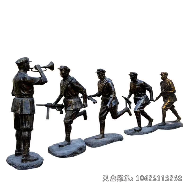 红色文化主题红军铜雕 (3)