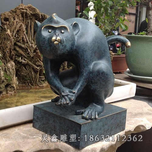 猴子动物铜雕 (6)