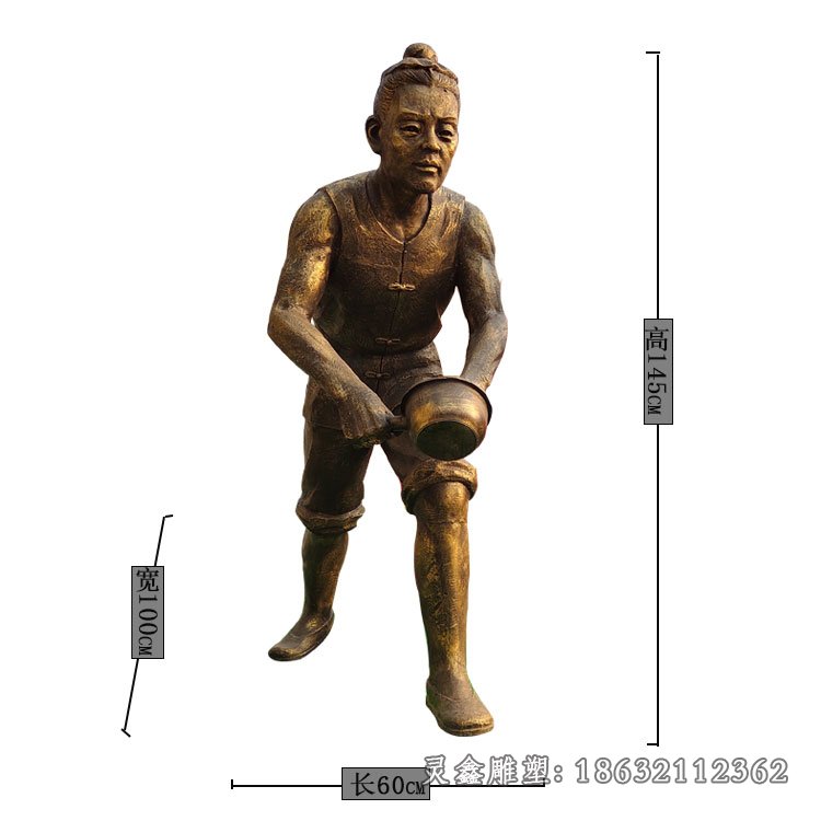 浇水人物铜雕 (14)