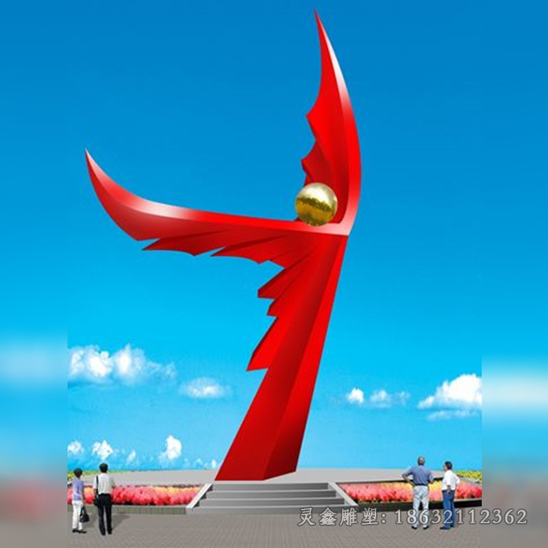 不锈钢校园抽象雕塑