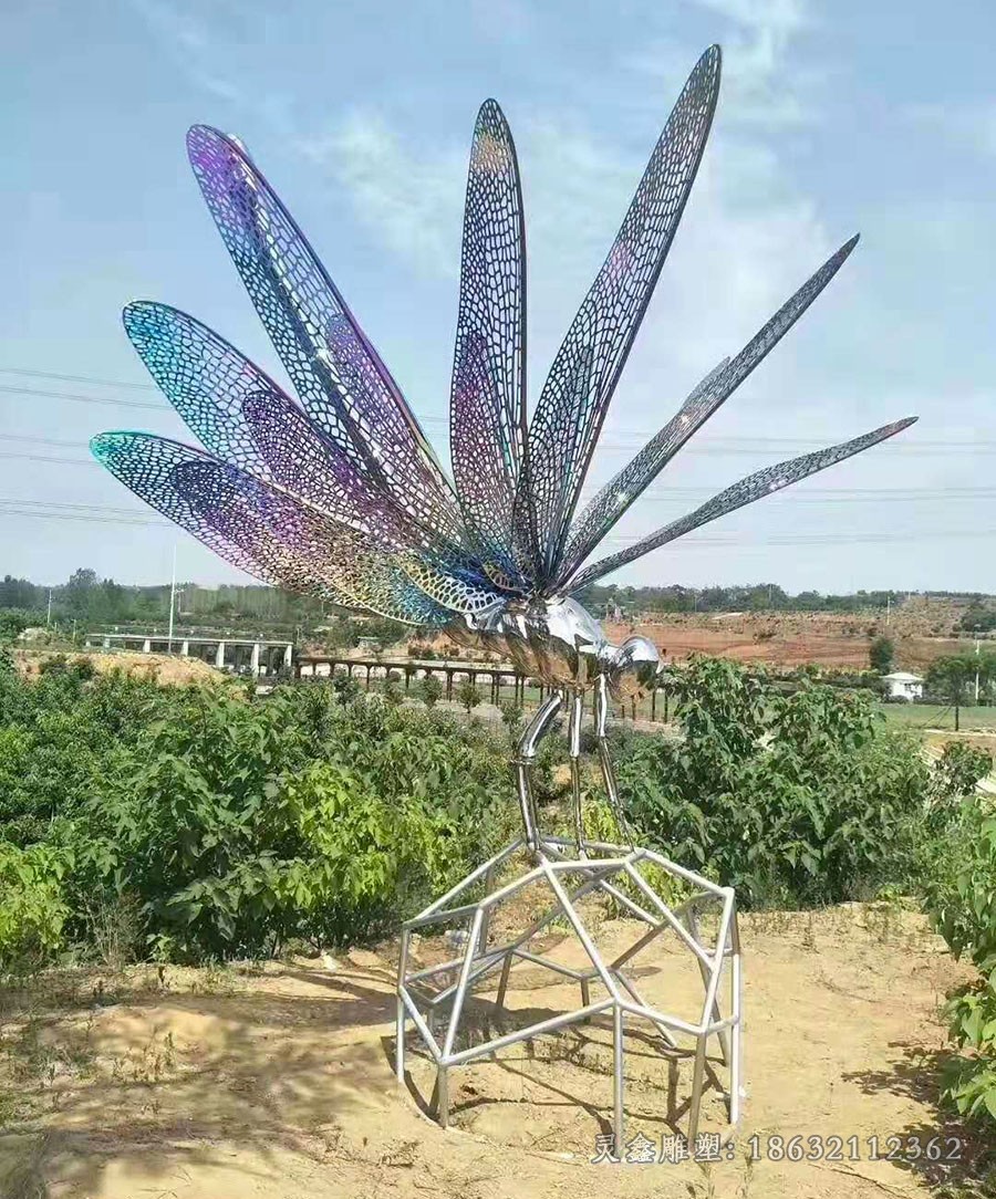 不锈钢蜻蜓公园景观雕塑