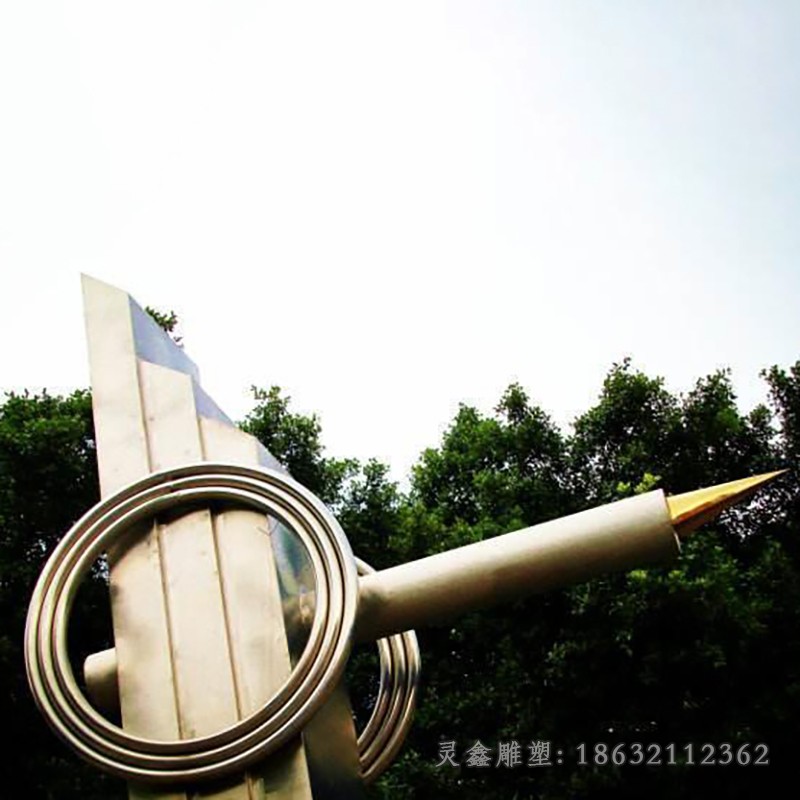 不锈钢钢笔公园景观雕塑 