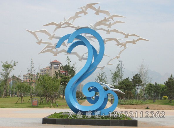 动物鸽子城市不锈钢雕塑