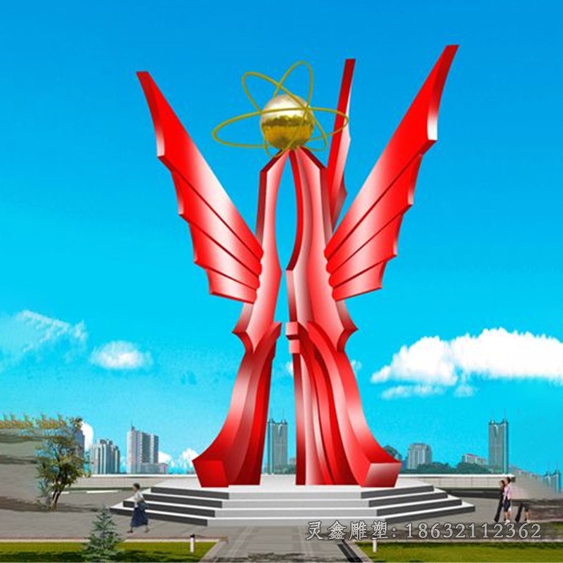 不锈钢共筑辉煌广场雕塑